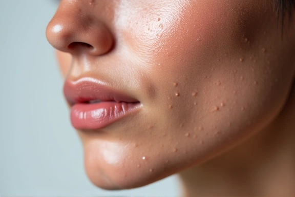 A person's face with glowing, well-hydrated skin, with gentle water droplets or a light mist effect, conveying freshness and natural beauty.