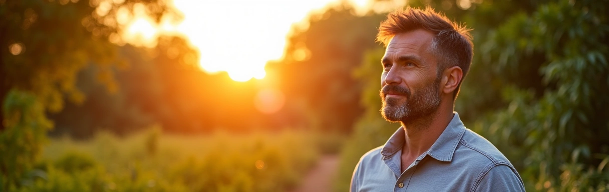 Man in nature, symbolizing health and vitality